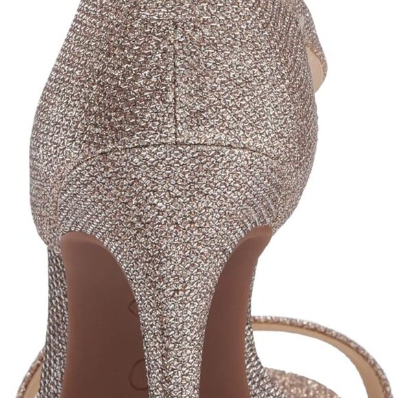 Womens High Heel Dress Sandals Gold 8 Stylish Rubber Sole Tpu Out - Picture 3 of 7